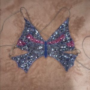 Embellished Y2k Butterfly Halter